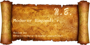Moderer Bagamér névjegykártya